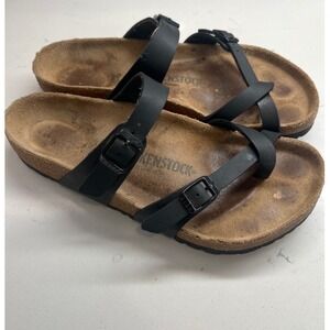 Birkenstock Mayari Black Leather Thong Sandals  Women's‎ Shoes Size 39/8